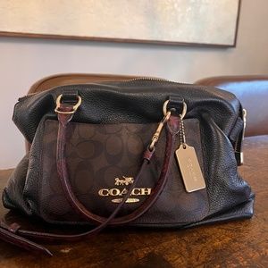 Coach Black and brown leather handbag